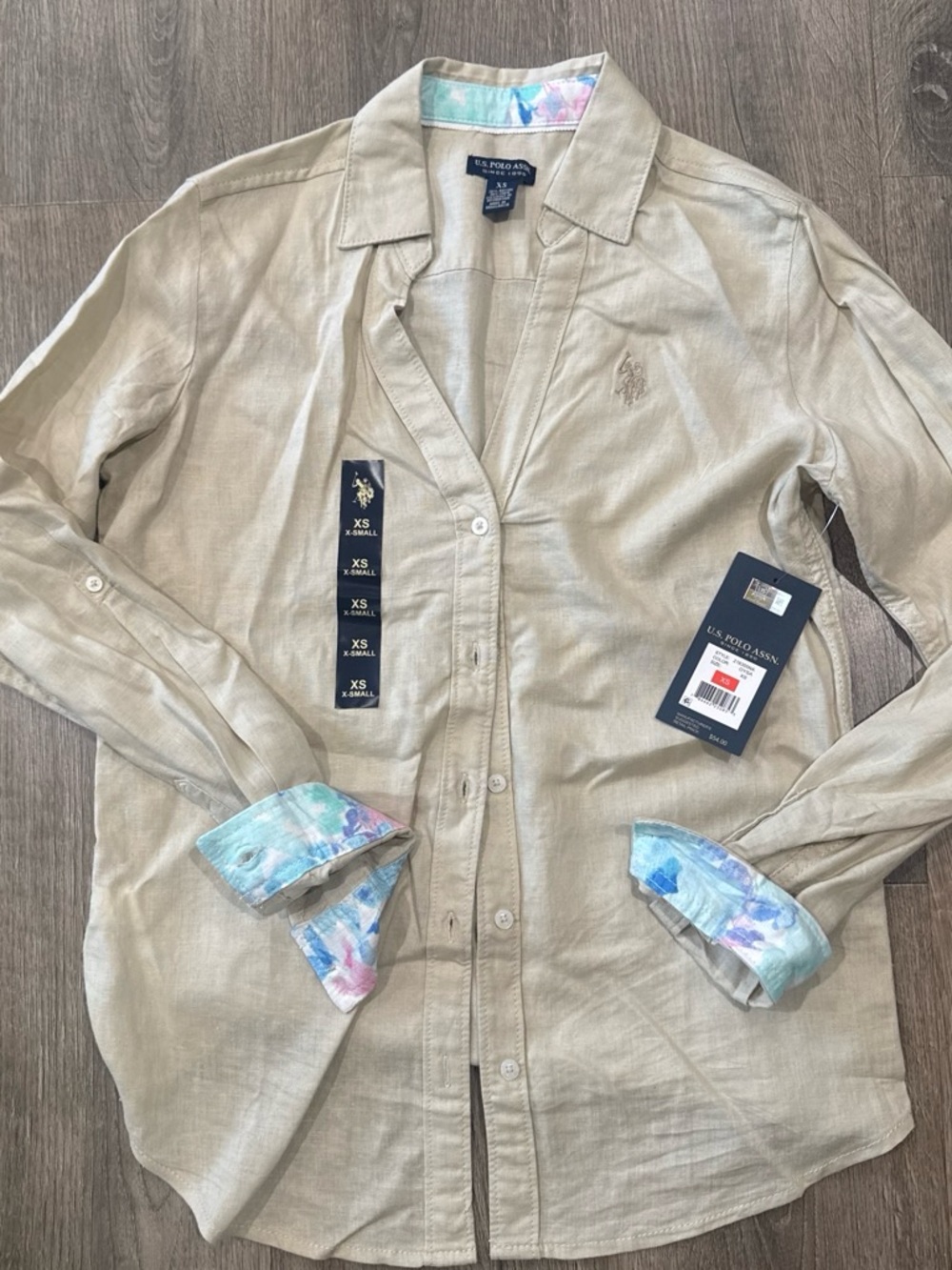 U.S. Polo Assn. Women’s Tan Button-Down Shirt Jacket